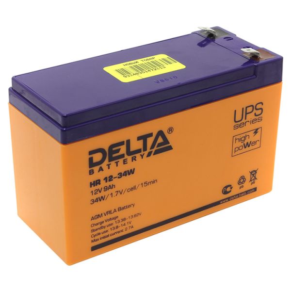 Аккумулятор для ИБП Delta Battery HR 12-24W HR12-24W 6А/ч-12V - EN2 зажим (FASTON) - 151x52x99